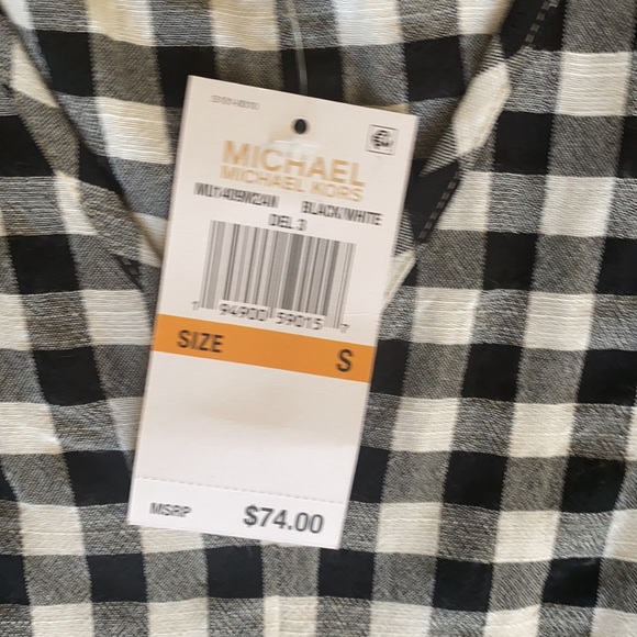 NWT!! Michael Kors beautiful gingham top - Picture 5 of 10